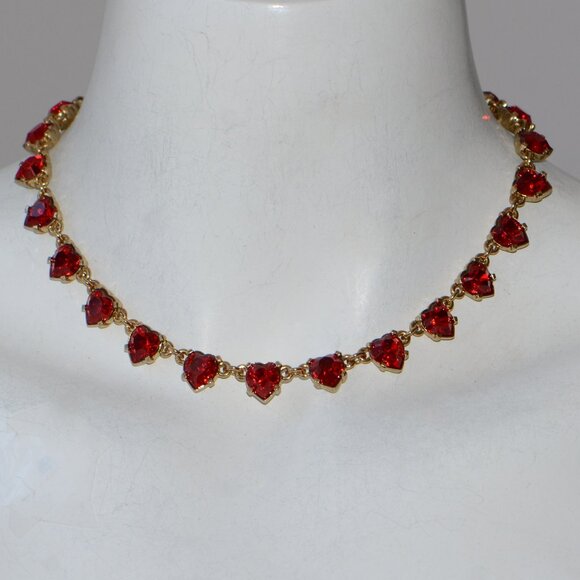 Oscar de la Renta Crystal Heart Necklace